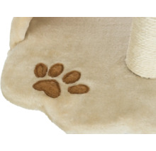 Détail d'un arbre à chat avec une empreinte de patte