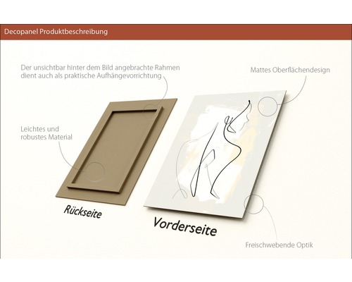 Decopanel Vorder- und Rückseite mit Aufhängevorrichtung
