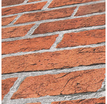 Gros plan d'un mur avec un aspect brique.