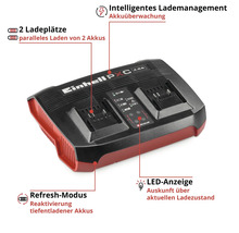 Chargeur de batterie Einhell Power X-Change avec deux emplacements de charge