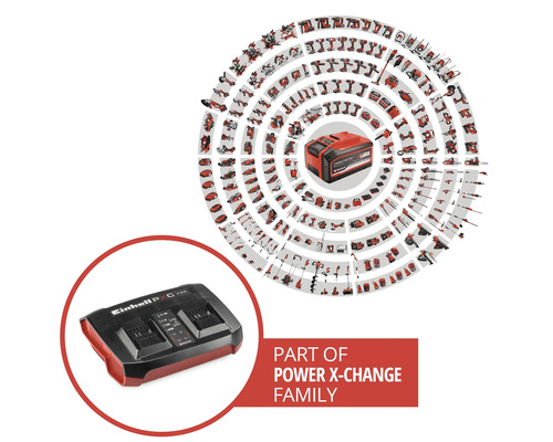 Chargeur de batterie Einhell Power X-Change et gamme de produits associée