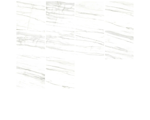 Plusieurs carreaux blancs imitation marbre