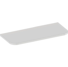 Tablette d'étagère blanche avec coins arrondis.