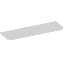 Tablette d'étagère blanche avec coins arrondis.