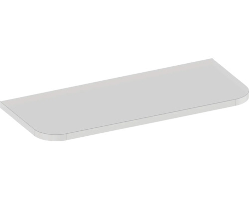 Tablette rectangulaire aux coins arrondis.
