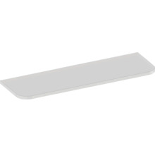 Tablette d étagère gris clair avec coins arrondis.