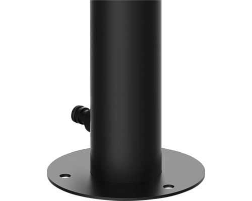 Socle noir en acier inoxydable pour luminaire d'extérieur avec trous de montage