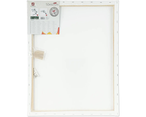 Châssis entoilé de dimensions 50x60 cm, recouvert d'une toile 100 % coton