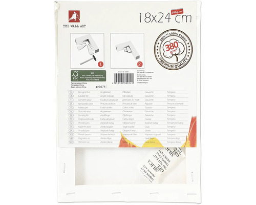 Châssis entoilé de dimensions 18x24 cm et d'un grammage de 380 grammes par mètre carré