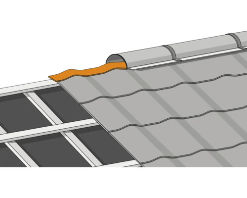 Dachkonstruktion mit Dachziegeln und Dämmung