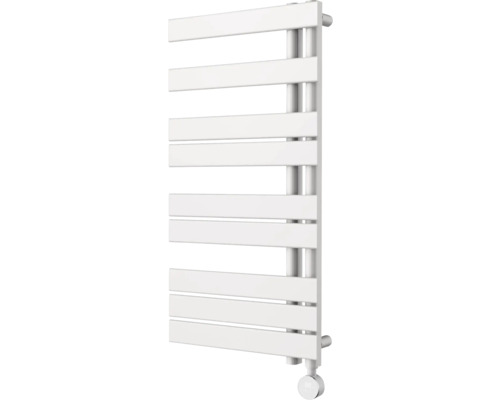 Weisser Handtuchwärmer mit horizontalen Heizstäben