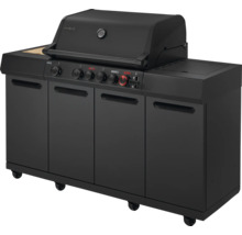 Barbecue à gaz noir avec placard et affichage de la température