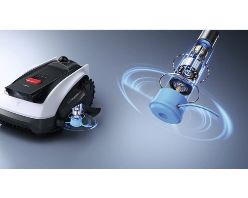 Robot tondeuse avec moteur illustré