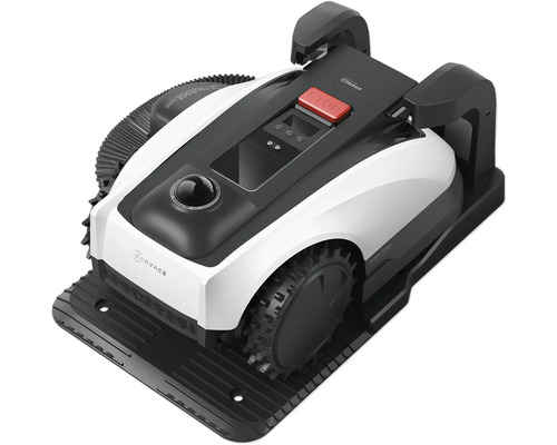 Vue de dessus d'un robot tondeuse