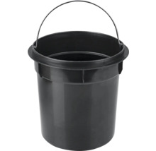 Schwarzer Eimer mit Metallgriff