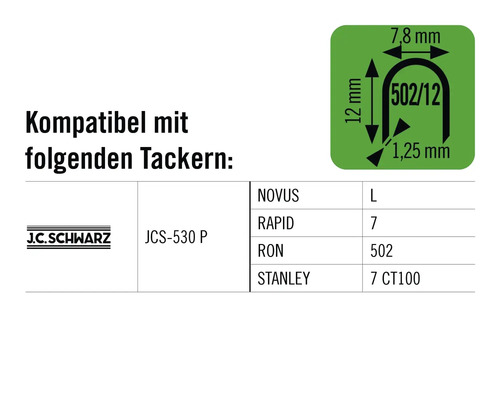 Informationen zur Kompatibilität mit Tackern