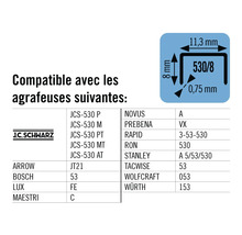 Agrafeuses compatibles et dimensions des agrafes