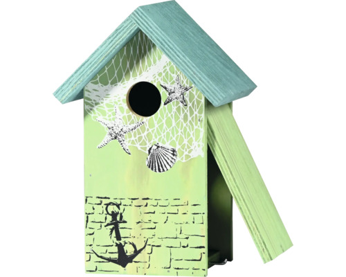 Nichoir décoratif avec motifs d'étoiles de mer, de coquillages et d'ancres