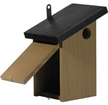 Nichoir en bois avec trou d'envol et côté ouvrant