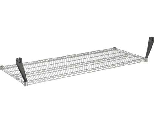 Tablette grillagée avec supports noirs