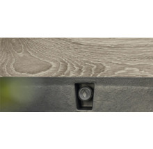 Gros plan d'une surface en bois et d'une valve avec un symbole de goutte