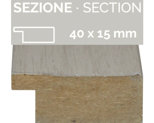 Holzprofilleiste mit den Massen 40 x 15 Millimeter
