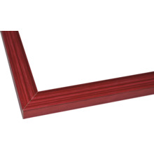 Ecke eines roten Holzbilderrahmen