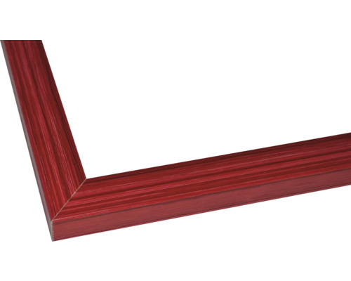 Ecke eines roten Holzbilderrahmen