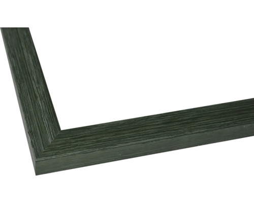 Bildecke eines grünen Holzbilderrahmen