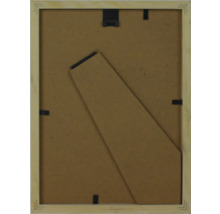 Rückseite eines Holzbilderrahmen mit Aufsteller