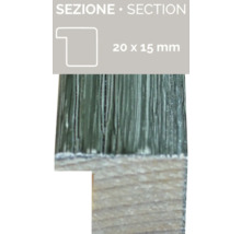 Holzrahmenprofil mit den Massen 20 x 15 Millimeter