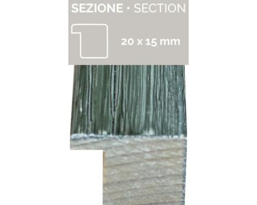 Holzrahmenprofil mit den Massen 20 x 15 Millimeter