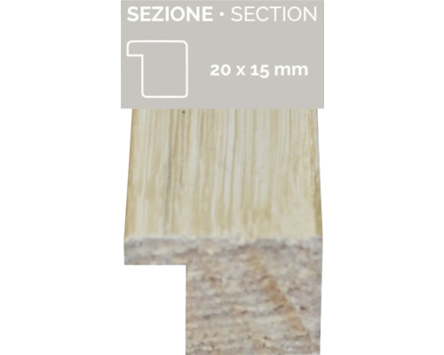 Holzprofilleiste mit den Maßen 20 x 15 Millimeter