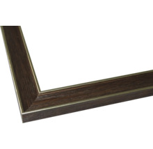 Eckdetail eines braunen Bilderrahmens