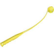 Gelbe Ballschleuder für Hunde mit Tennisball