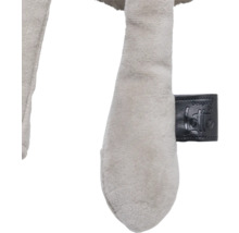 Plüschtierohr mit Etikett