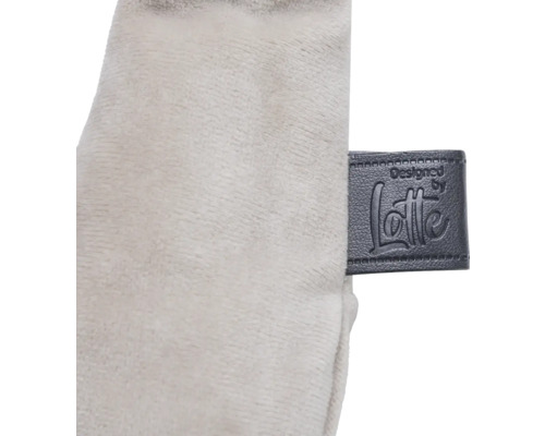 Detailansicht eines Kissens mit Lotte Logo.