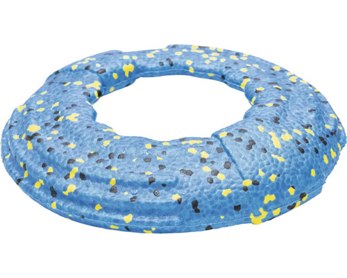 Blauer Schwimmring mit gelben und schwarzen Flecken