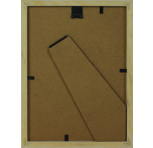 Rückseite eines Bilderrahmens mit Aufsteller und Aufhängevorrichtung