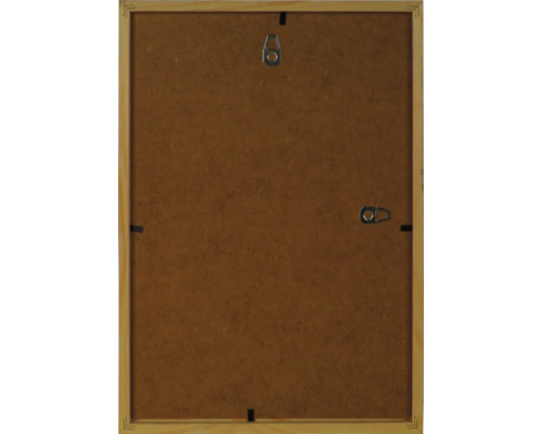 Rückseite eines Holzbilderrahmens mit Aufhängungen