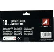 Ensemble de peintures aquarelles avec 12 couleurs