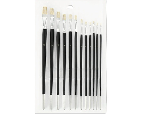 Lot de dix pinceaux en soie de différentes tailles