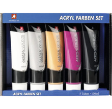 Acrylfarben Set mit fünf Tuben à 100 ml