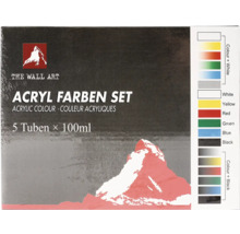 Acrylfarben Set mit fünf Tuben zu je 100 ml