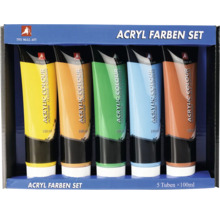 Acrylfarben Set mit fünf Tuben á 100ml
