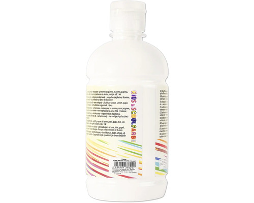 Peinture blanche pour l'école et le bricolage dans une bouteille en plastique