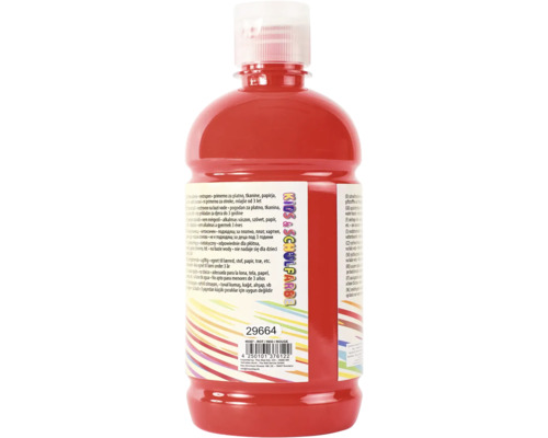 Peinture rouge pour enfants dans une bouteille en plastique