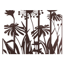 Clôture de jardin en métal avec motif floral