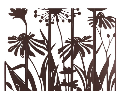 Clôture de jardin en métal avec motif floral