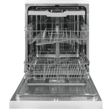 Vue intérieure d'un lave-vaisselle avec deux paniers à vaisselle